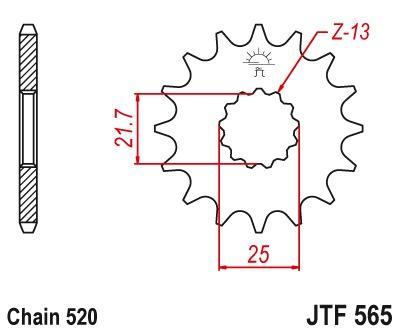 Voortandwiel JTF565 - Kies een maat